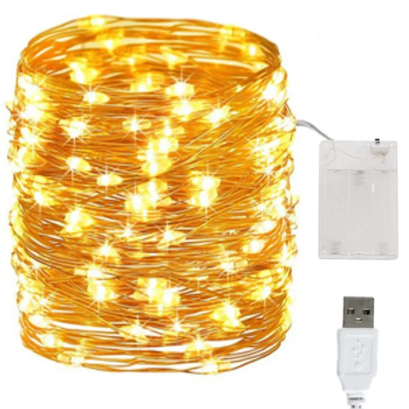 

Led Fairy Lights Copper Wire String 1/2/5/10/20/30M Holiday Outdoor Lamp Garland For Christmas Tree Wedding Party Decoration