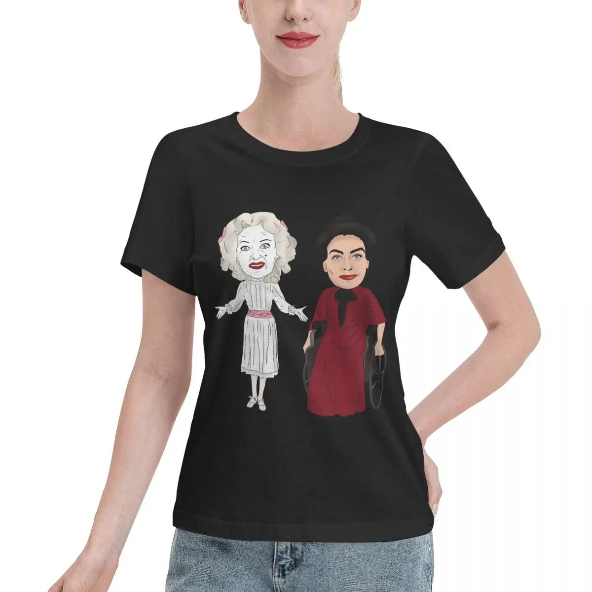 Excellente qualité artisanale, T-shirt pour femme « Whatever Happened To Baby Jane Bette Davis Joan », haut à superposer pour jeunes filles