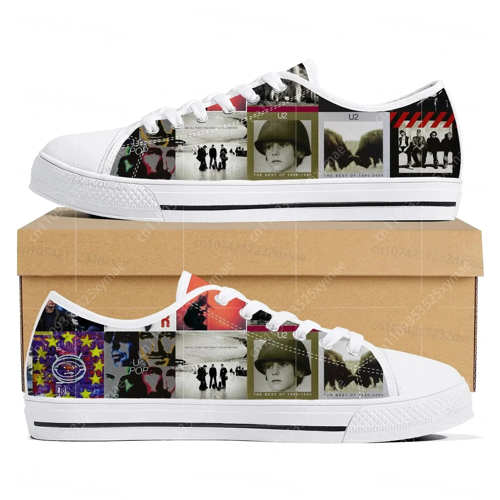 

Модные кроссовки U2 Rock Band в стиле панк, низкие, высокого качества, для мужчин, женщин и подростков, повседневные парные кеды из канваса, обувь на заказ