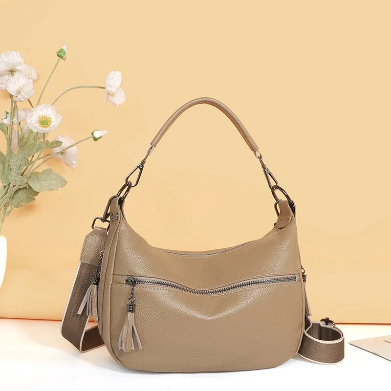 Echtes Leder Hochwertige Damen-Tragetasche Designer-Umhängetasche Retro Casual Damen-Schulter-Messenger-Handtaschen 2026 – Detail 22