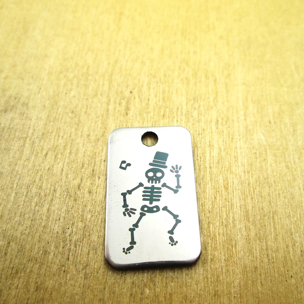 20pcs--Halloween skeleton dance Carnival  stainless steel charms - Laser Engraved - Customized - DIY Charms Pendants