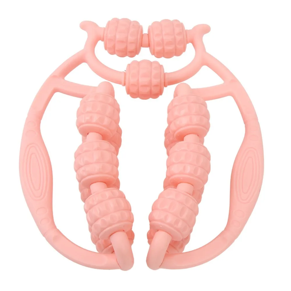 Durable 15 Wheels Muscle Roller Multipurpose Use Circular Leg Clamps Handheld Massage Roller for Leg Arm Neck Body