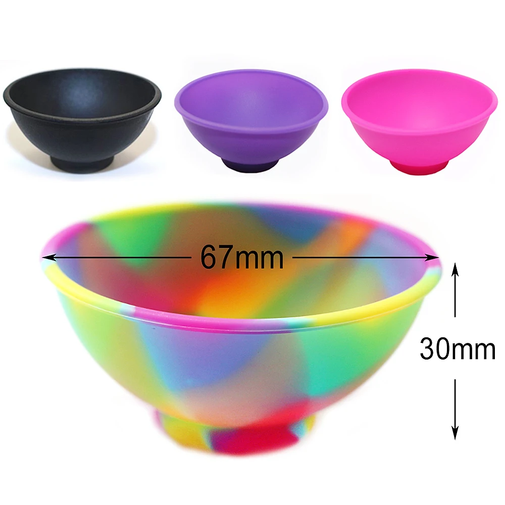 100Pcs 67mm Silicone Bowl Gourds Multiple Color Container Jar Tobacco Herb Smoking Kitchen Smoke Storage Box Home Accessories