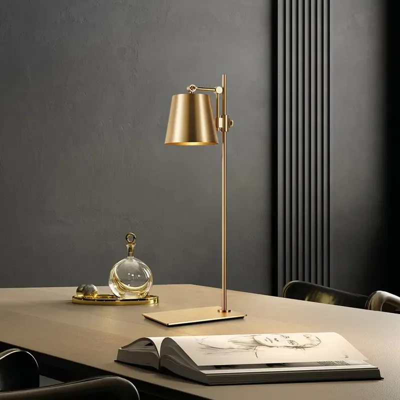 Modern design desk lamp art brass bedroom study retro style lighting design