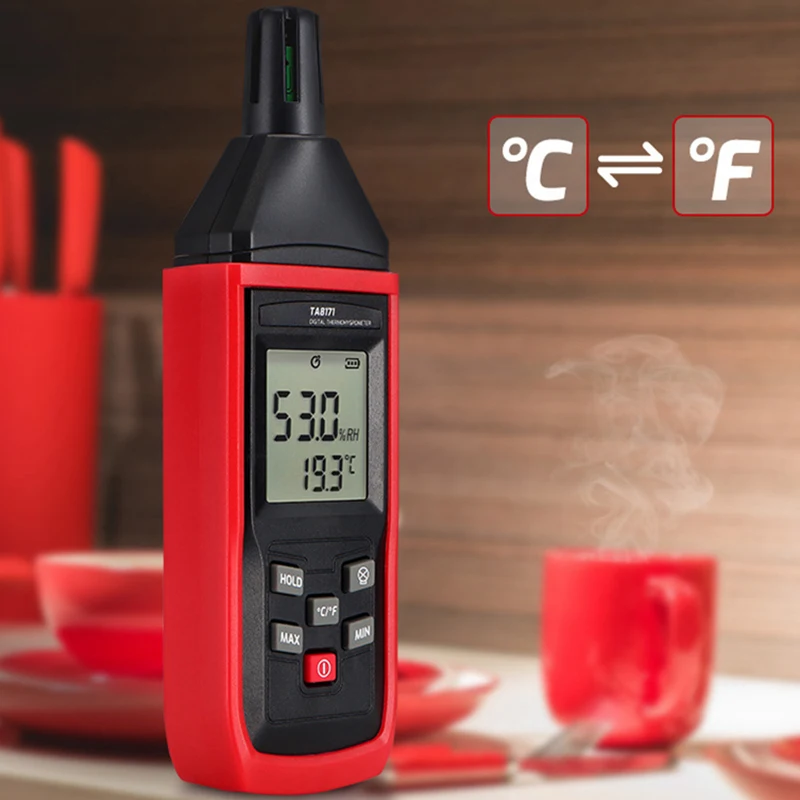 Handheld Digital Temperature and Humidity Meter Thermometer Indoor Environment Hygrometer Large Screen Backlight Dual Display