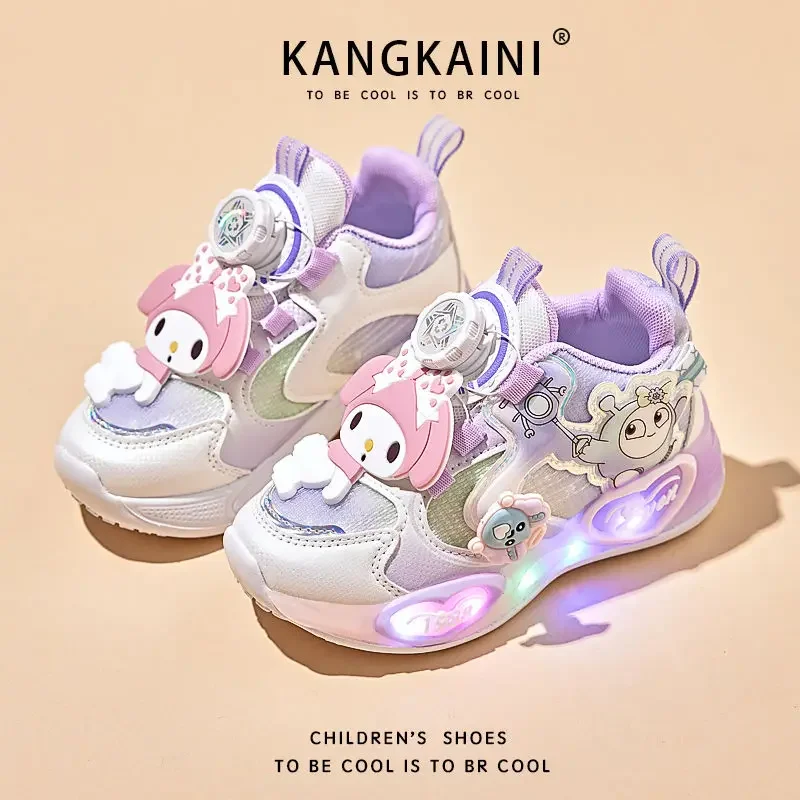 Sapatos de desenho animado para crianças, tênis, presentes adoráveis para crianças, minha melodia, kawaii, sanrio, anime, ins, fofo, desenhos animados, y2k, moda, esportes