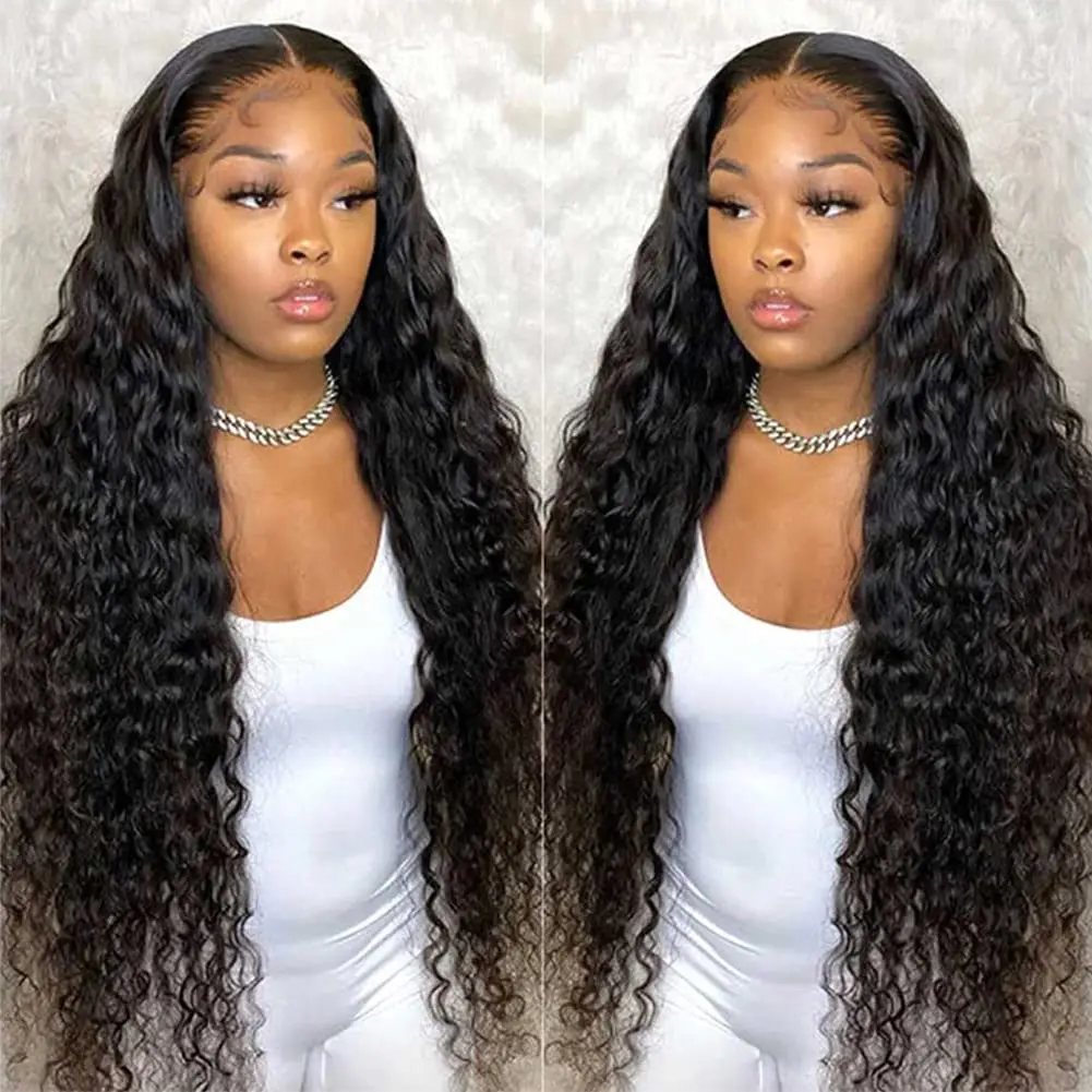 30 Inch Transparent 13x6 HD Lace Frontal Human Hair Wigs Curly Human Hair Lace Frontal Wigs For Women 13x4 Deep Wave Frontal Wig