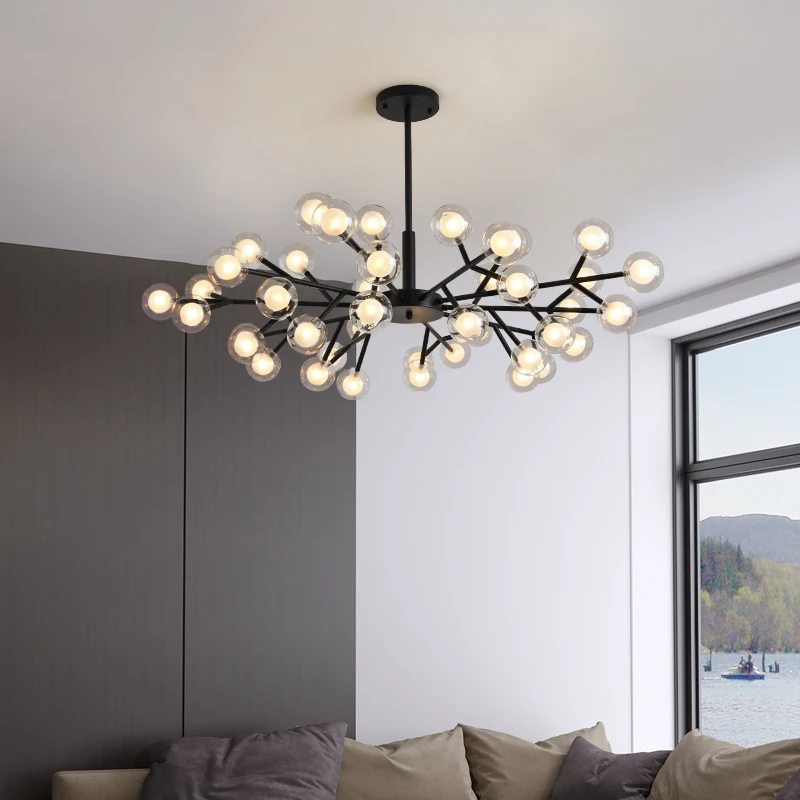 

YUNYI Nordic Luxury Iron Chandeliers Branch Ring Pendant Gold Black Color For Bedroom Living Room Led Chandelier Lamps