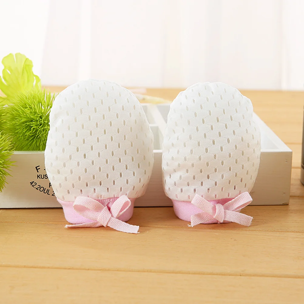 6 أزواج من القفازات المضادة للخدش، حماية لحديثي الولادة من القطن قابلة للتنفس، قفازات مريحة لحديثي الولادة بعمر 0-1 سنة #4