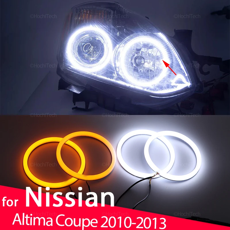 

White & Yellow Cotton Smd LED Headlight Angel Eyes Bulb Halo Ring Lamp for Nissan Altima Coupe 2010-2013 Car-styling Accessories