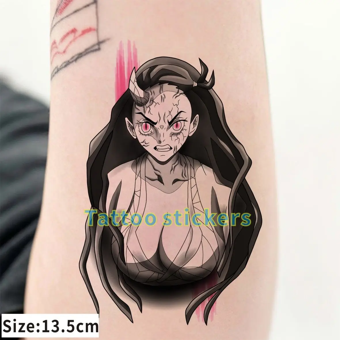 Тату-наклейка Временная водостойкая с цветами на руку для мужчин и женщин