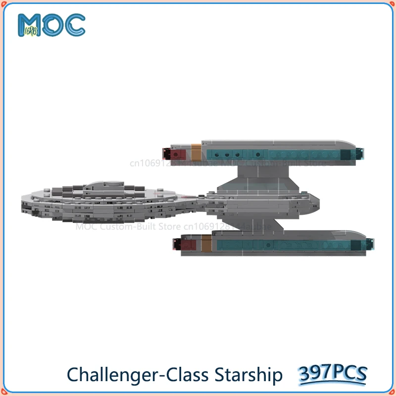 MOC Building Blocks Challenger-Class Starship Smooth Edition DIY Assemble Bricks Space Creative Collection Toys Gifts 397PCS