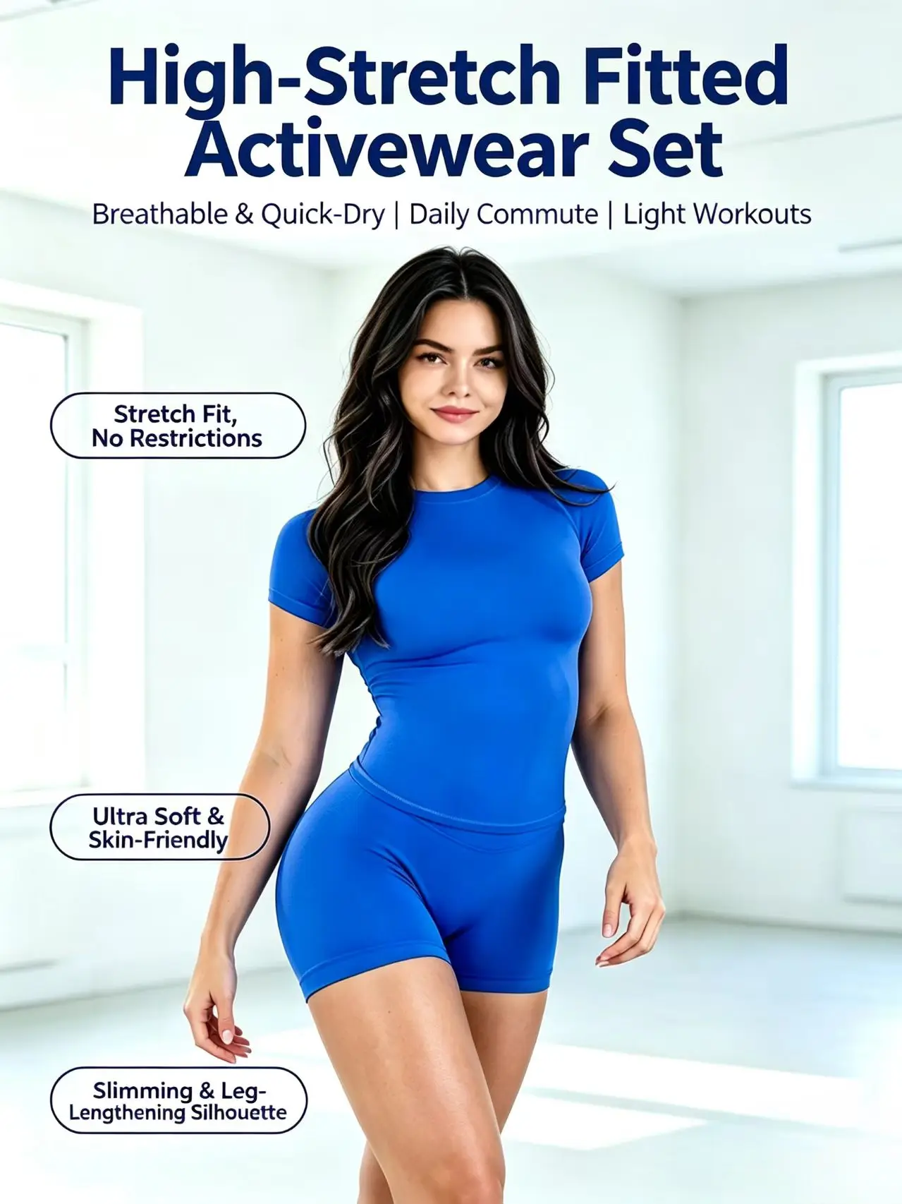2PCS Women's Impact Sports Set Short Sleeve Seamless Yoga Top And Running Sports Shorts Fitness Gym Workout Outfit