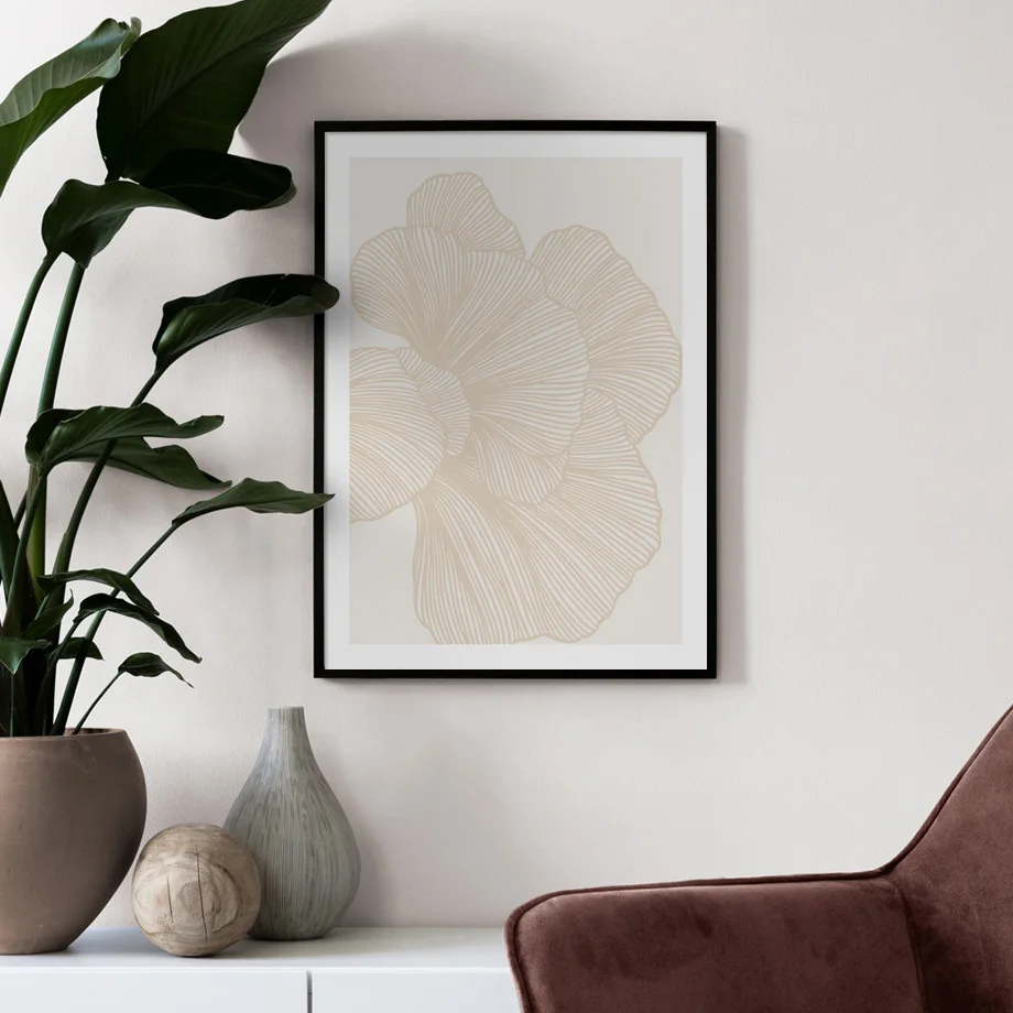 Abstract Geometry Rainbow Line Round Leaf Wall Art Canvas Painting Nordic Poster And Prints Wall Pictures For Living Room Decor
