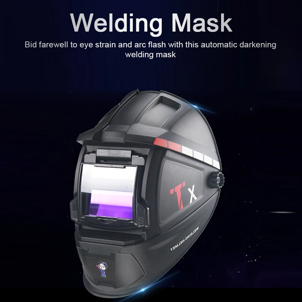 Solar Welding Masks Auto Darkening Welding Helmet Automatic Variable Light Adjustment Large View True Color Arc Welder Facemask