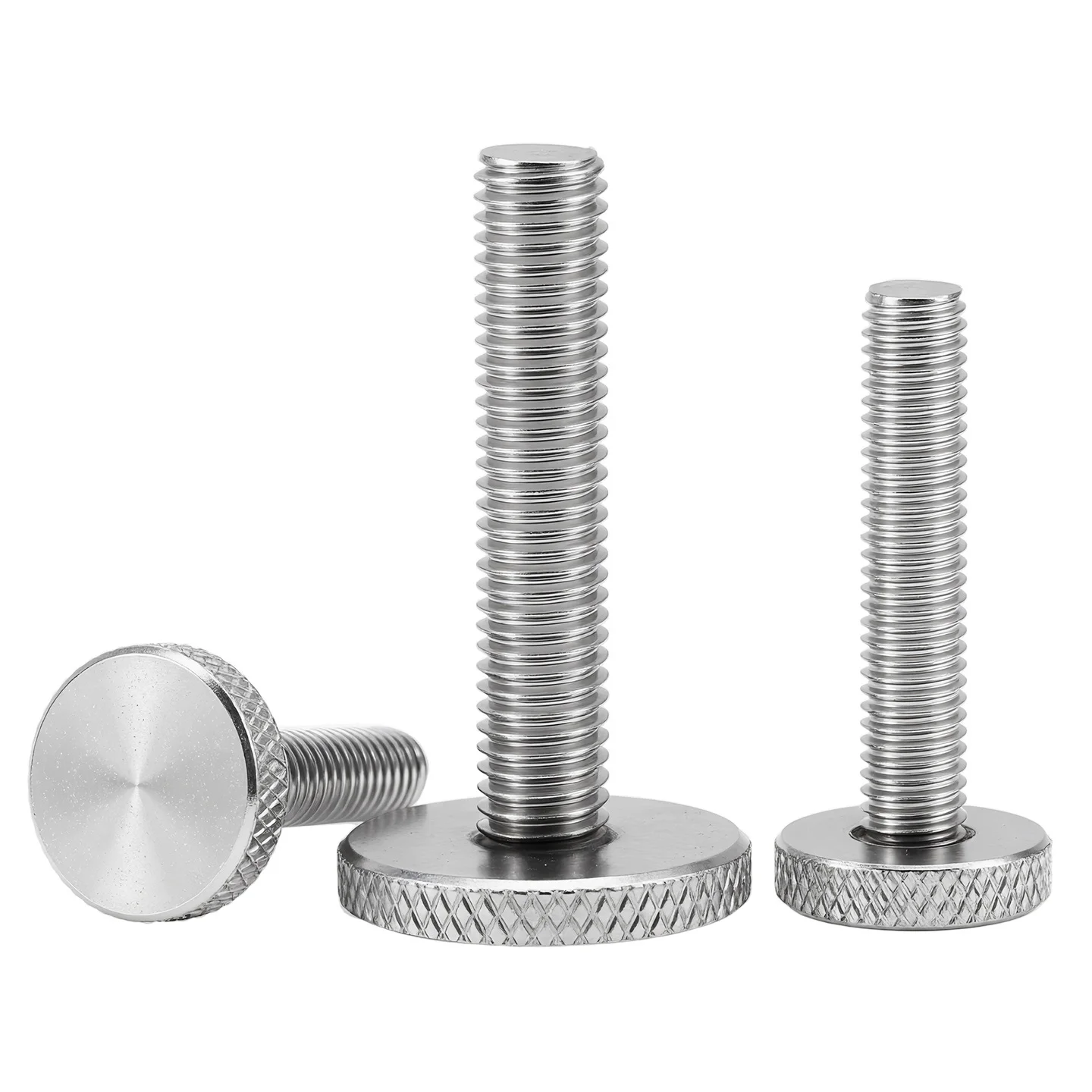 M2/M2.5/M3/M4/M5/M6/M8/M10/ 304 Stainless Steel Knurl Flat Head Hand Tighten Thumb Screw Curtain Wall Glass Thumb Adjusting Bolt