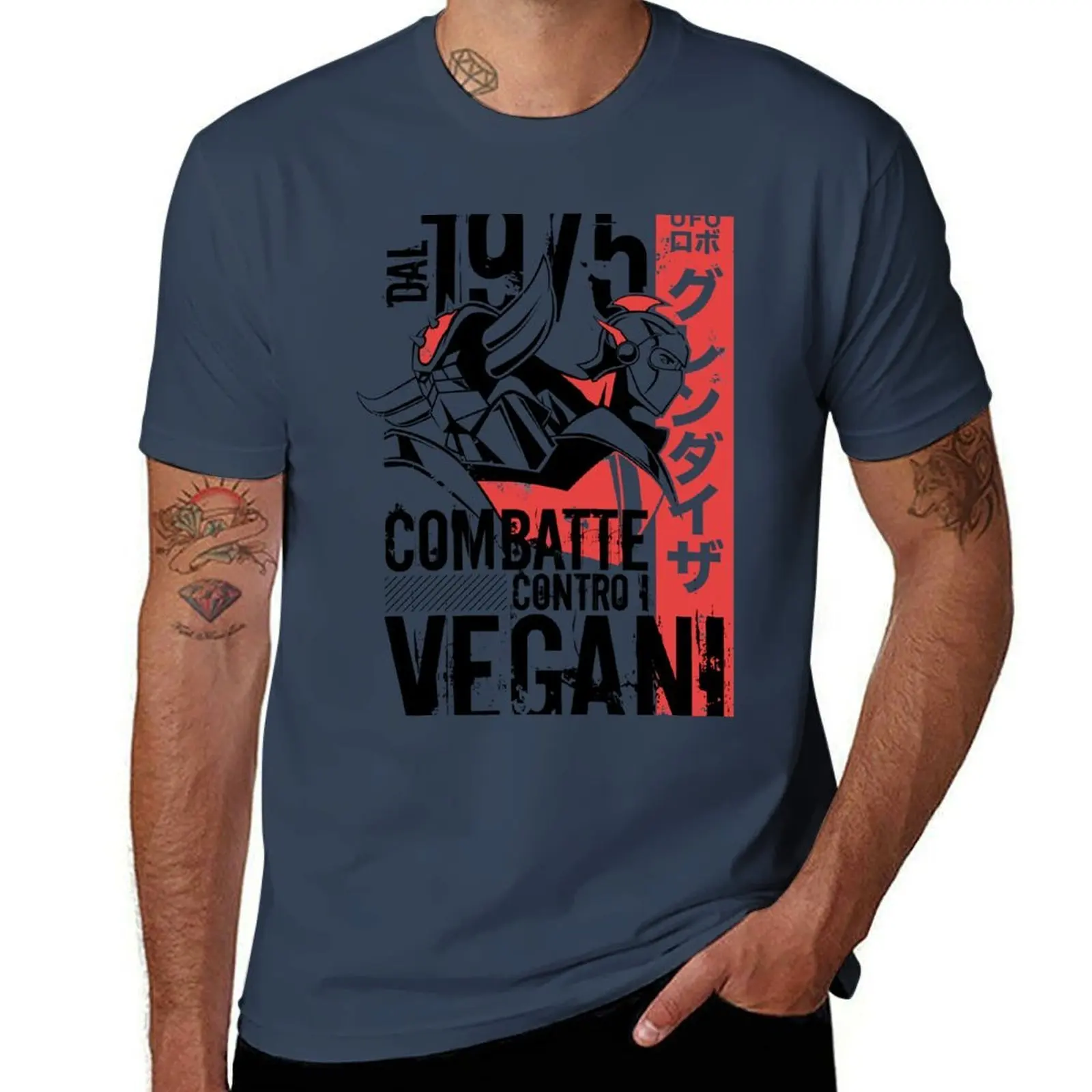

046b Goldrake Contro Vegani T-Shirt Outdoor Sports Short Sleeve Top
