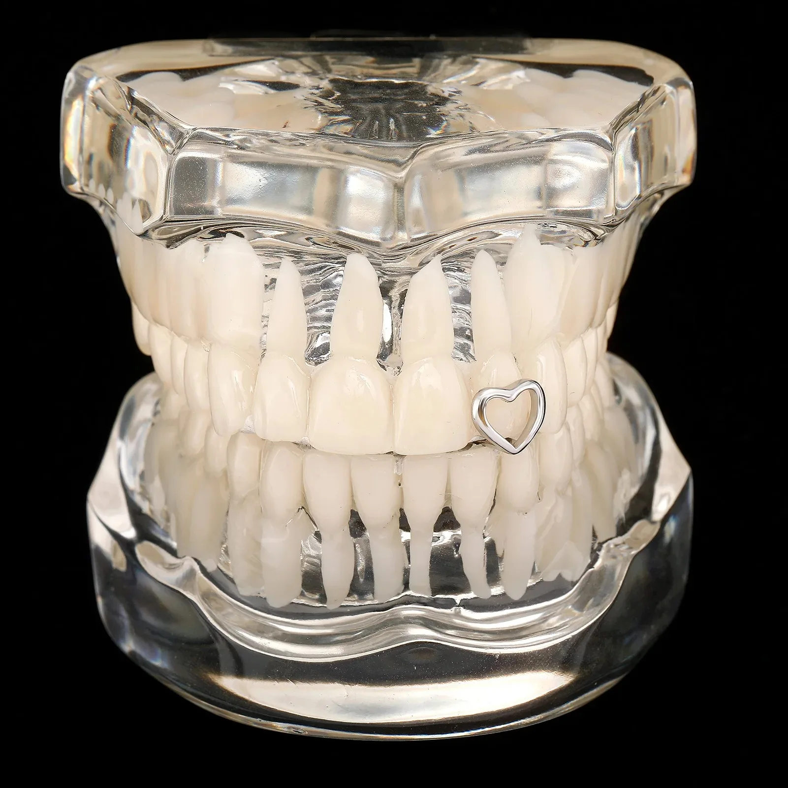Hip Hop Single Hollow Star Heart Single Grillz Removable Dental Teeth Caps Punk Style for Men & Women Jewelry Gift