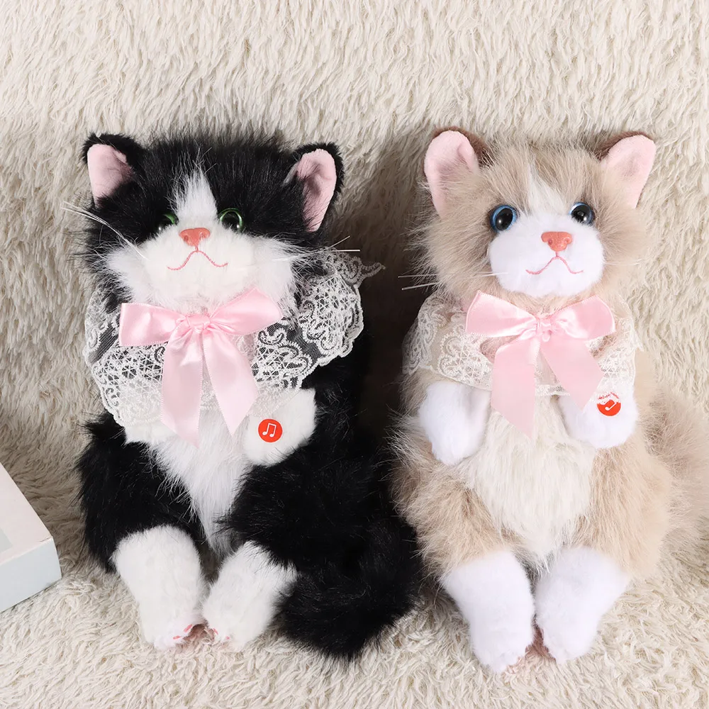 New Realistic Cat Simulated Puppet Cat Backpack Soft Fluffy Cute Cartoon Cat Backpack Doll Backpack Gifts