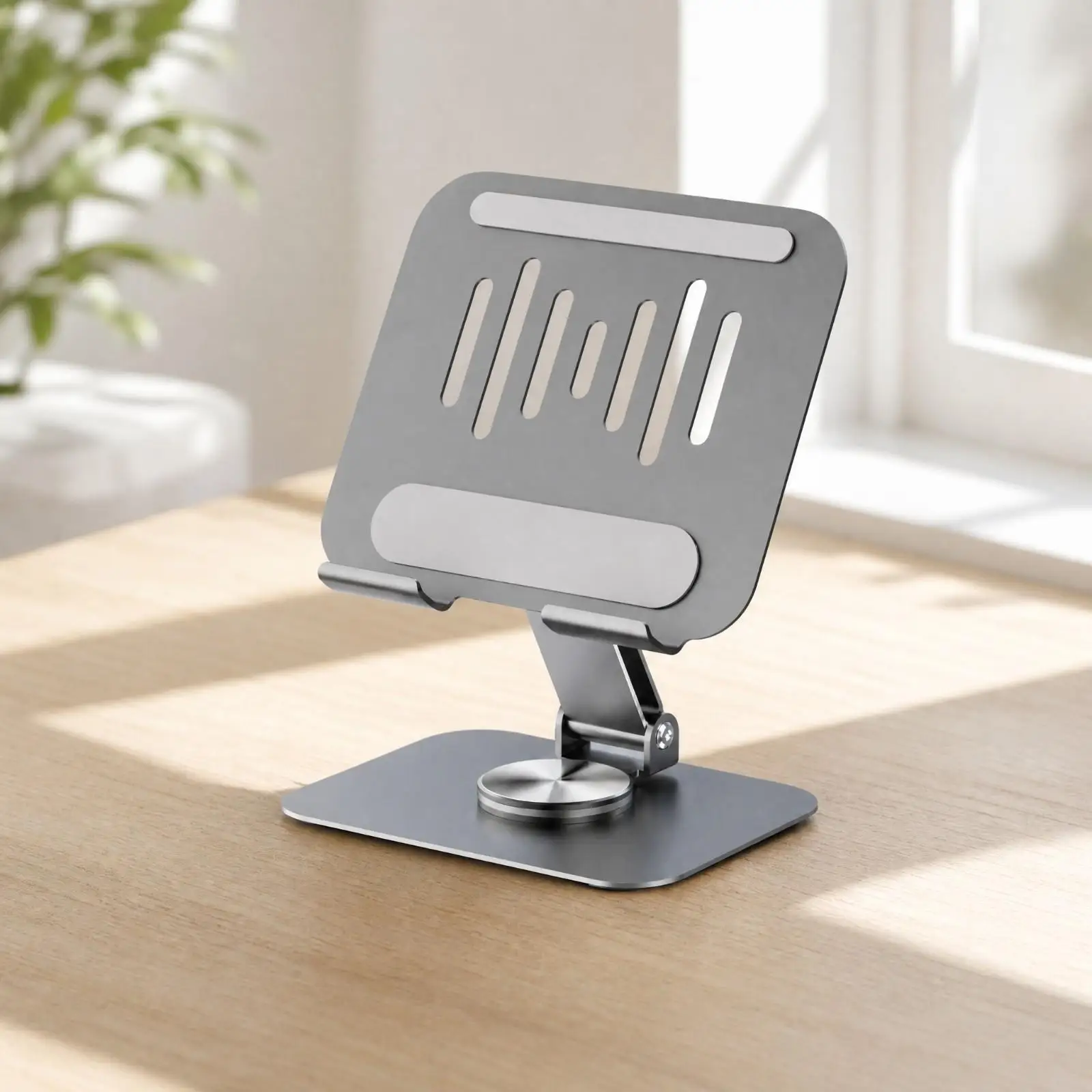 Aluminum Alloy Folding Tablet Stand Holder with Silicone Protection for Desk Bedside Table Use
