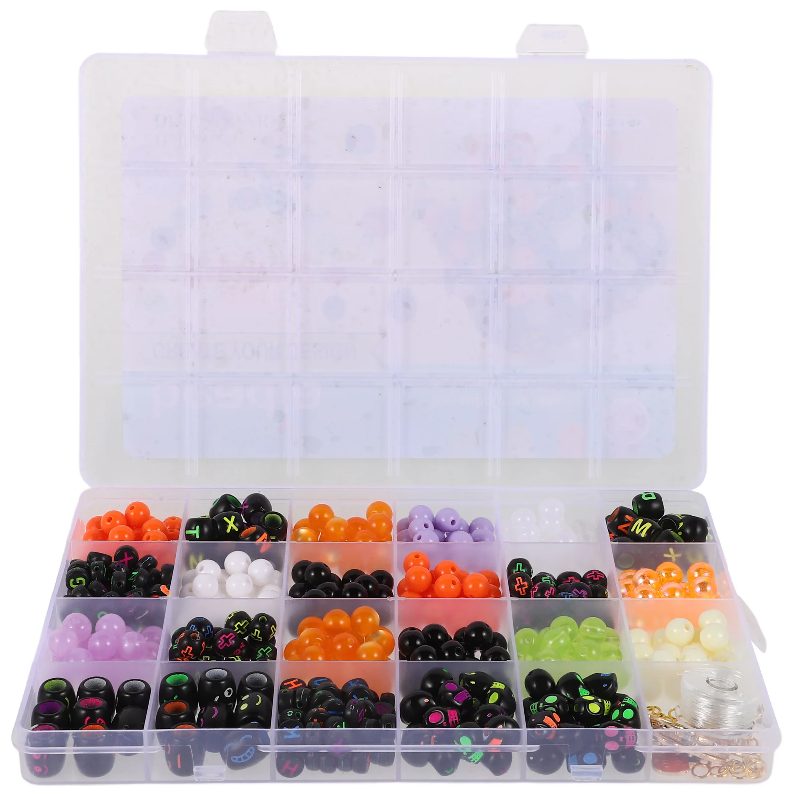 

520 шт., набор из бисера на Хэллоуин, акриловые принадлежности для изготовления ювелирных изделий своими руками для браслетов, набор жутких вечерние декоративных подвесок