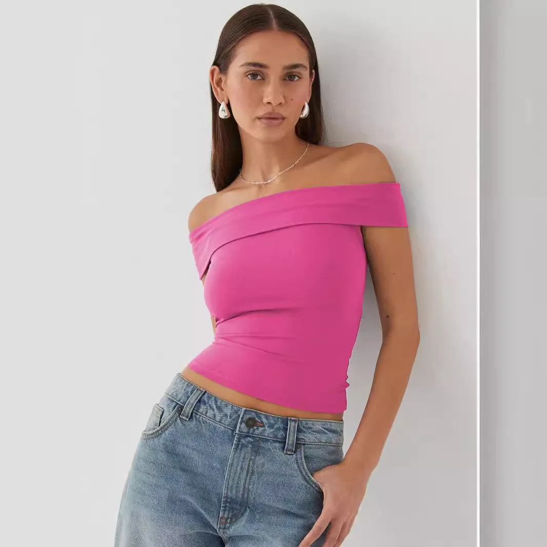 Cleanfit – haut tubulaire ligne H pour femmes, T-shirt Sexy à une épaule, tissu 100% lin, coupe confortable pour tous les âges, tendance été