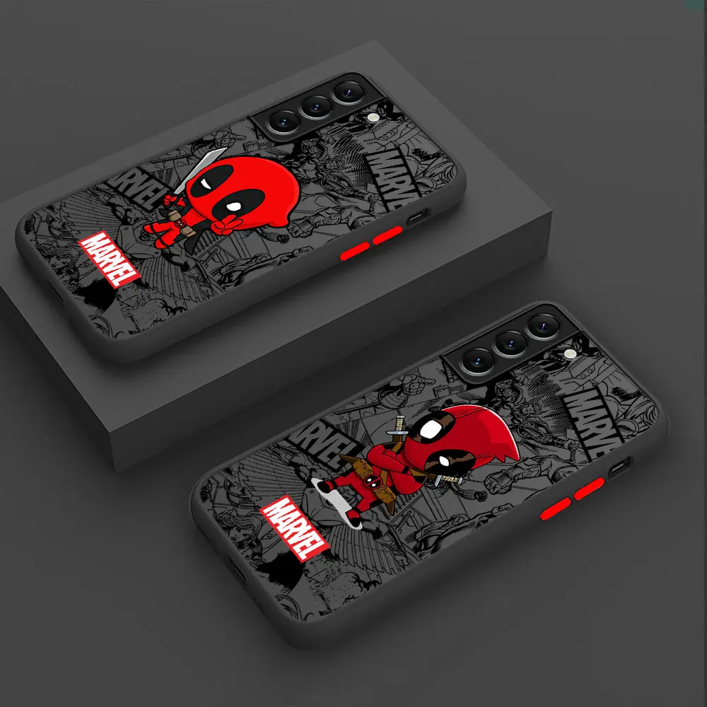 Marvel Funny Deadpool Frosted Case For Samsung Galaxy S23 Plus S22 Ultra S20 FE S21 S10 Note 20 10 Lite S9 S24 Funda Phone Cover