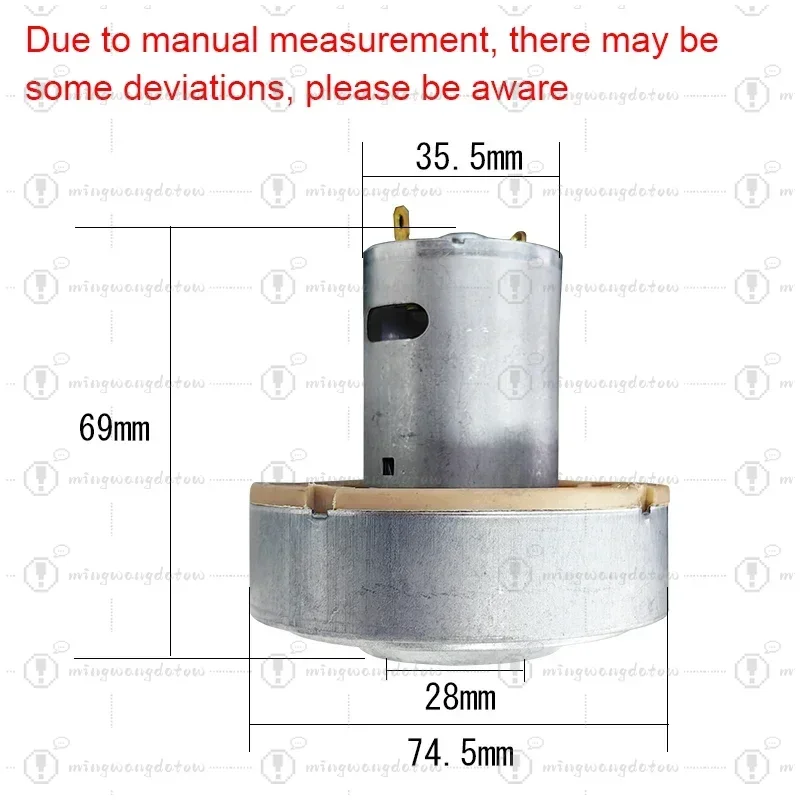 120W Vacuum Cleaner Motor Large Suction 545 Ball Bearing Energy Saving Electric Micro Motor for Cleaning Appliance