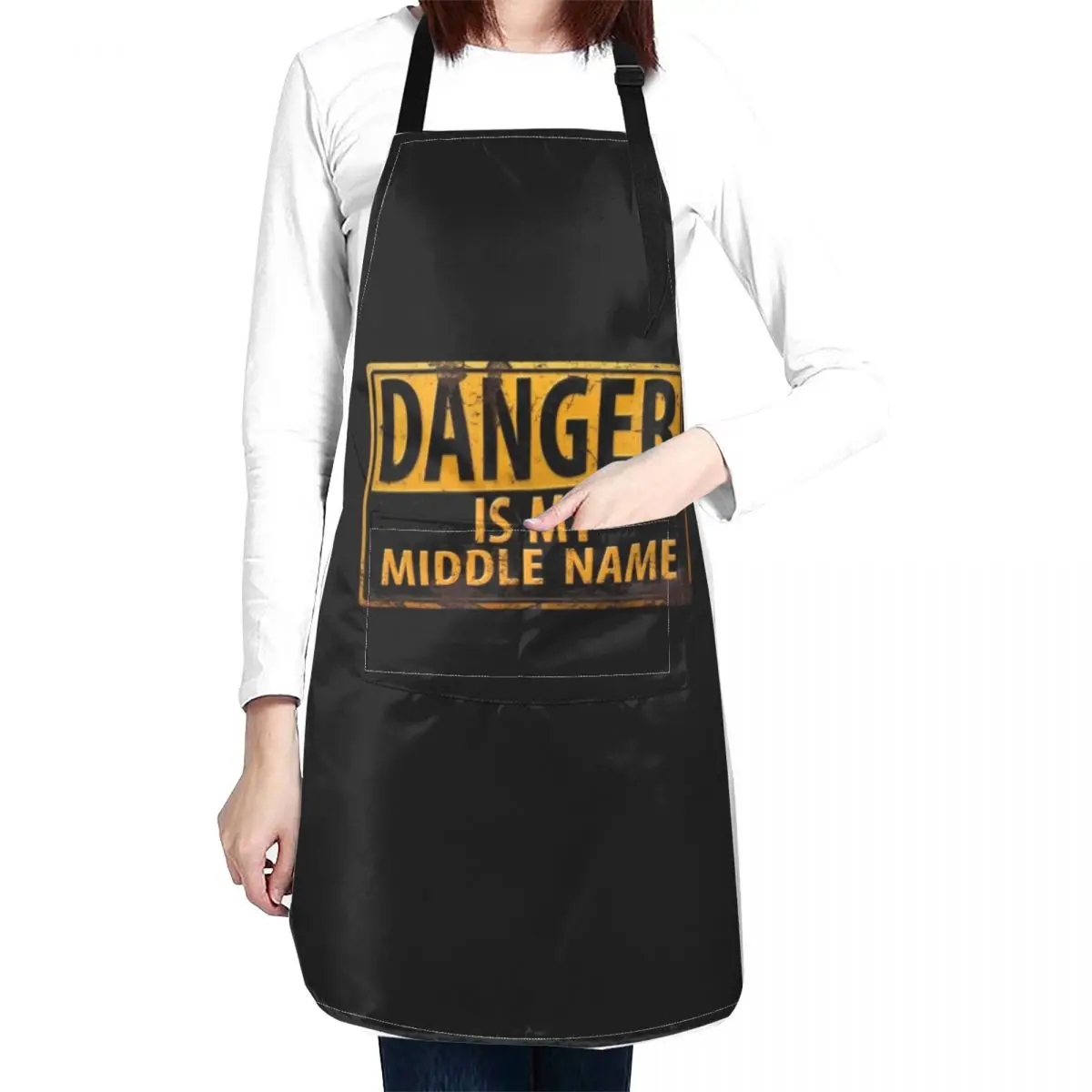 DANGER, Is My Middle Name - Metal Caution Warning Rusty Sign Apron Kitchen And Home Items christmas Children'S Apron