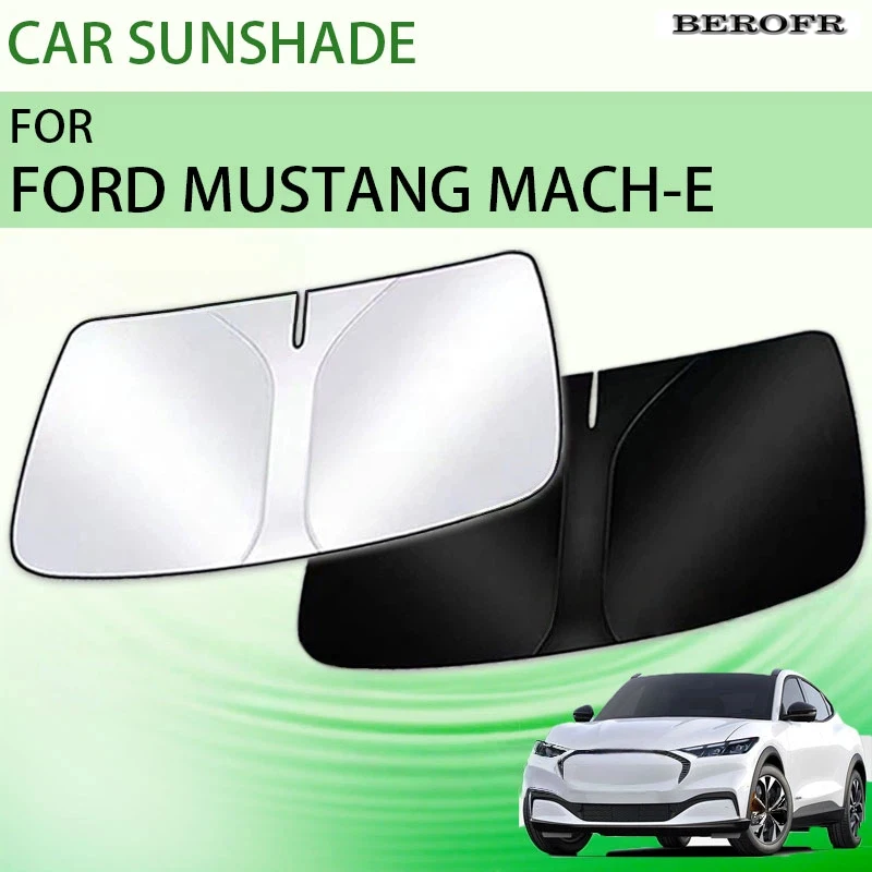 Front Sunshade For Ford Mustang Mach-E GT 2021 2020 - 2026 2025 2024 Accessories Window Sun Visor Protector Storage Cover Parts