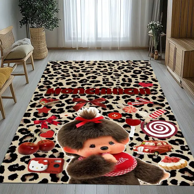 Cute M-Monchhichi Monky Cartoon Soft Large Non-Slip Area Rug,Carpet Mat for Living Room,Bedroom,Playroom & Sofa,Home Decor