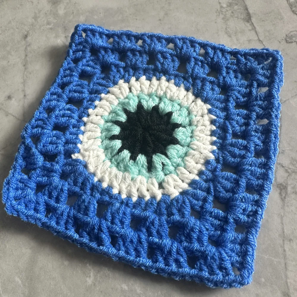 Original Handmade Crochet Square Coasters, Blue Crochet Decorative Accessories DIY Handmade Bag Accessories 11CM 100PCS/LOT