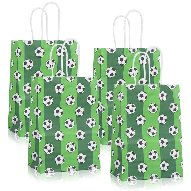 Soccer Gift Bags Treat Candy Bags Plastic Cookie Bags for Guest Gifts Birthday Football Theme Party Favors Bag with Twist Ties