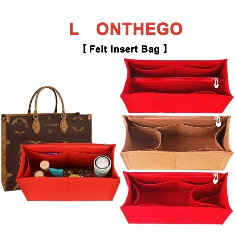 Felt Cloth Insert Bag Organizer for LV ONTHEGO Inner Bag Storage Ultra Light Inner Support Bag Organizing