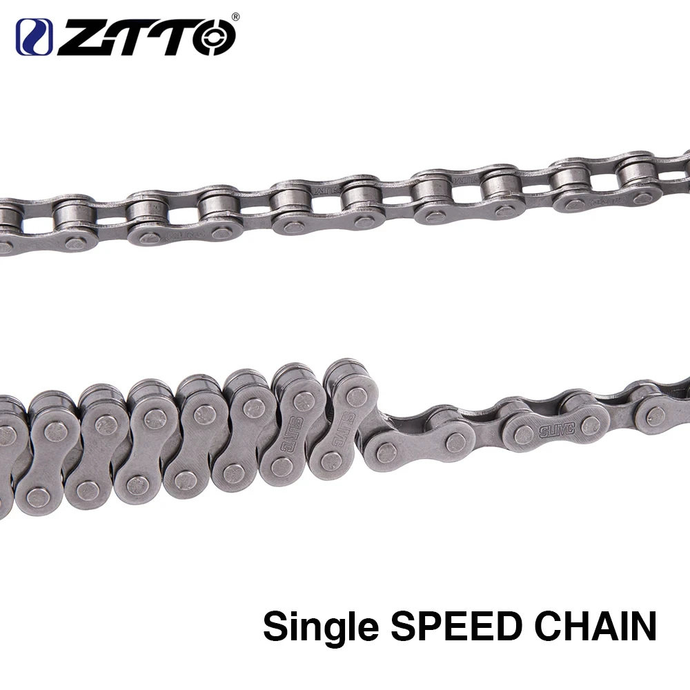 ZTTO Single Speed MTB Bike Chains 1 Speed Silver Current Bicycle Chain for City fixedgear Bicycle Cycling Parts