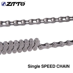ZTTO Single Speed MTB Bike Chains 1 Speed Silver Current Bicycle Chain for City fixedgear Bicycle Cycling Parts