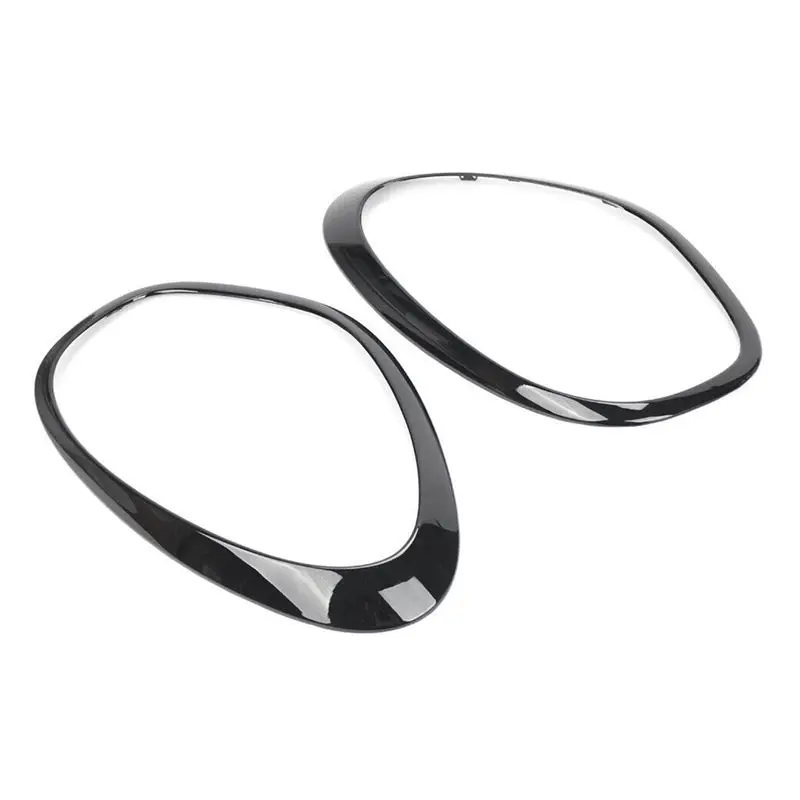 2 PCS Front Headlight Lamp Bezel Trim Bright Black 51139801573 51139801574 For BMW MINI Cooper R60 2011-2016-A74F