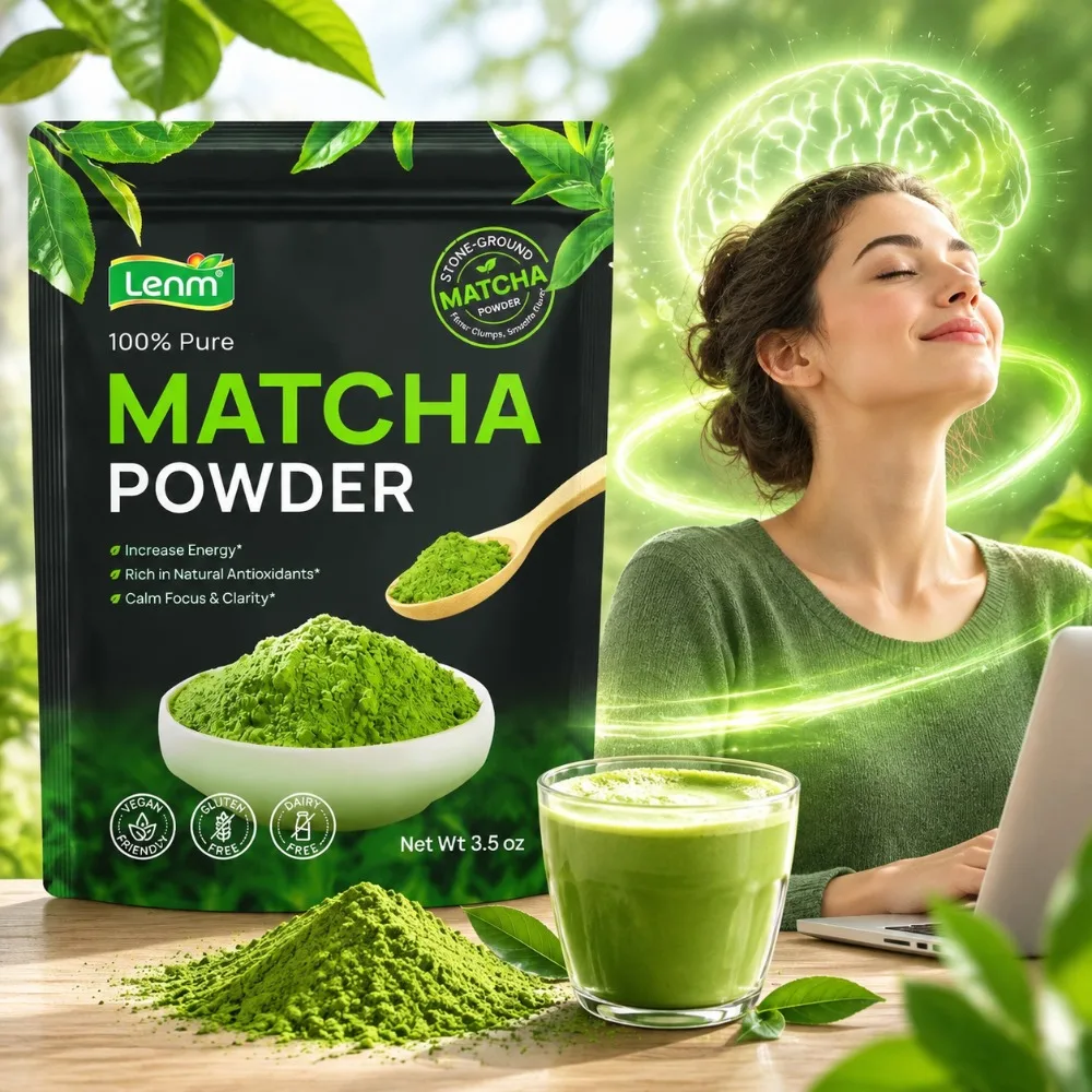 Organic Matcha Green Tea Powder Supplement for Increase Energy, Rich in Natural Antioxidants, Calm Focus & Clarity Vegan 100g