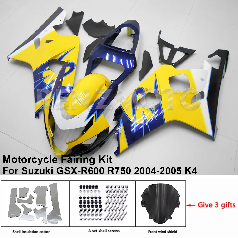 

Motorcycle Set Body Kit Fairing For Suzuki GSX-R600 R750 2004 2005 K4 K5 Plastic AInjection Bodywork S0604-125a