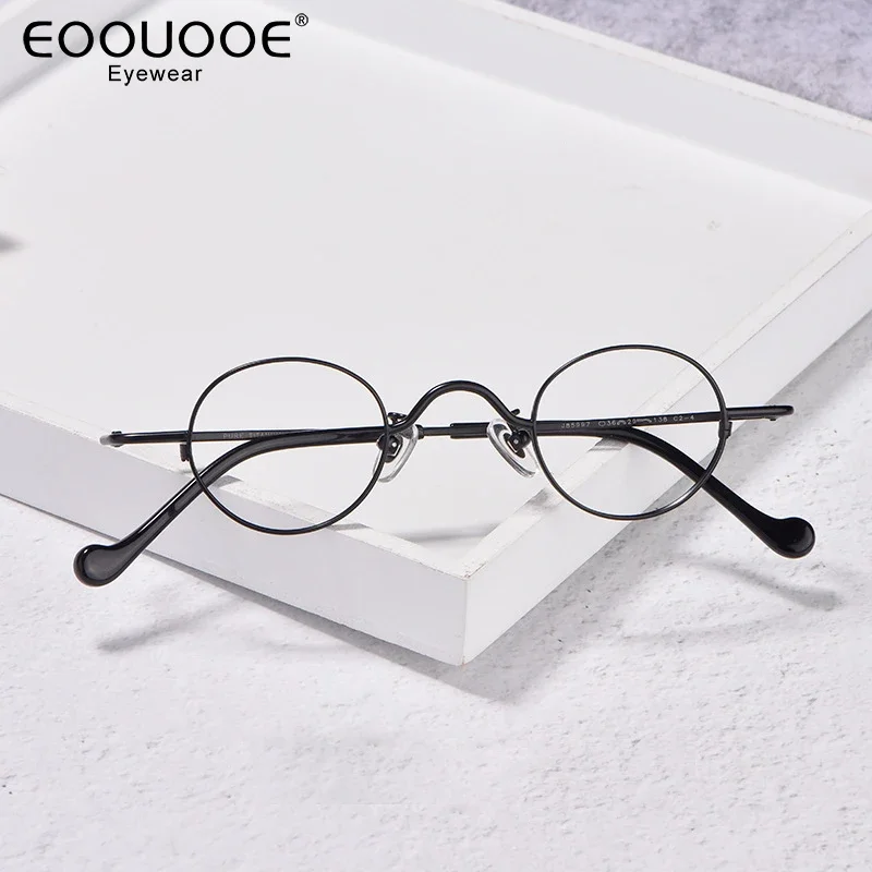 

36mm Mini Eyeglasses 10.00 Height Lens Myopia Small Size Glasses Frame Anti-Reflection Optics Prescription Reading Eyewear