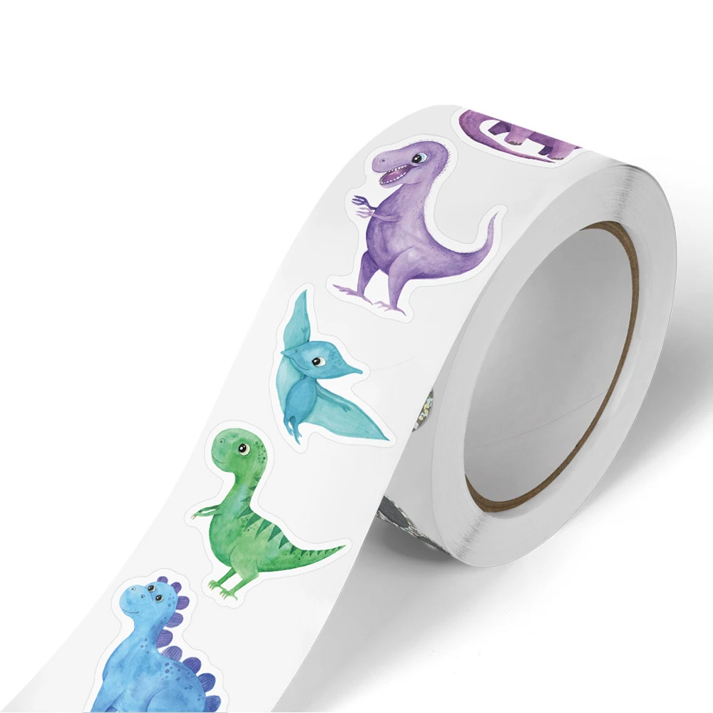 500pcs/Roll Cartoon Animal Dinosaurs Stickers Cute Cartoon Decal DIY Luggage Suitcase Journal Kawaii Graffiti Seal Label Sticker