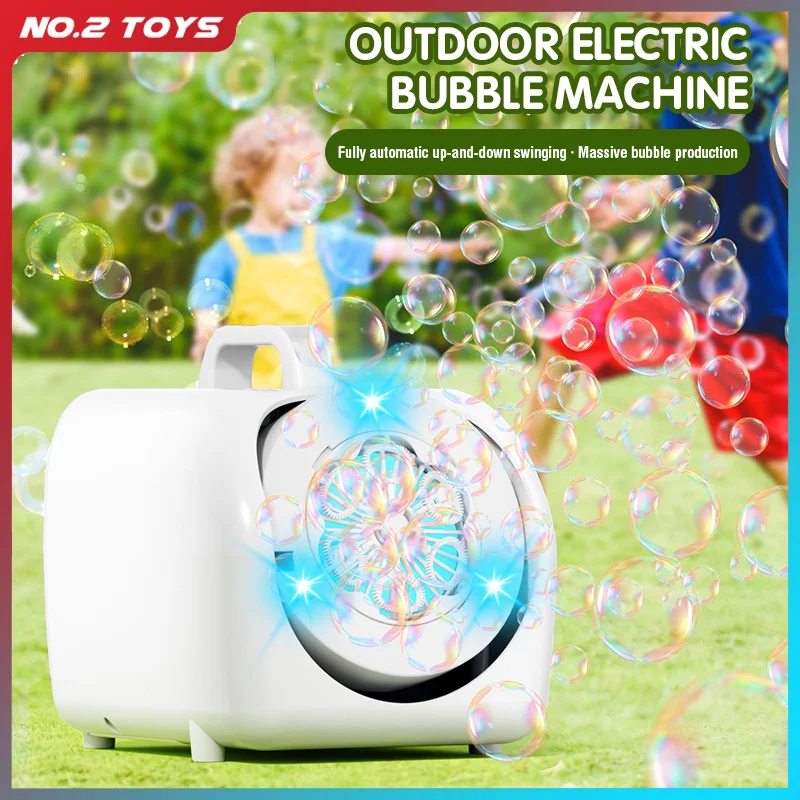 Automatic Bubble Machine Portable Bubble Blowing Toy Outdoor Party Christmas Stage Electric Bubble Blower Machine Toys Kid Gifts