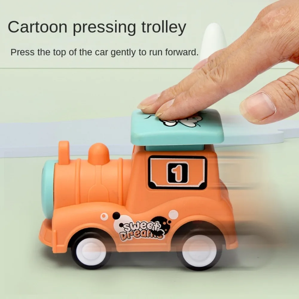 

Train Shape Press and Go Car Toy Plastic Cartoon Push and Go Cars Mini Vehicles Parent-child Interaction Wind-up Cars Toys