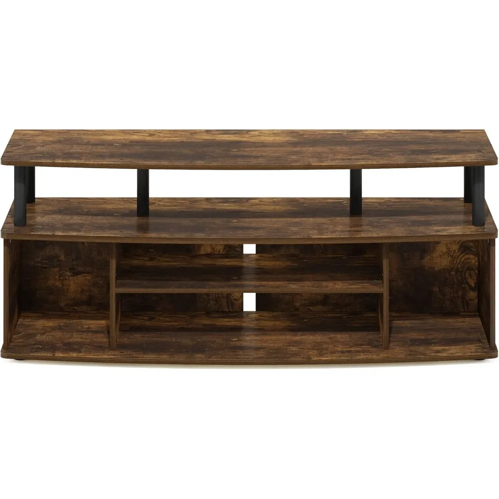 مركز ترفيه تلفزيوني كبير مقاس 55 بوصة مزود بلمسة نهائية من خشب الصنوبر الأسود #6