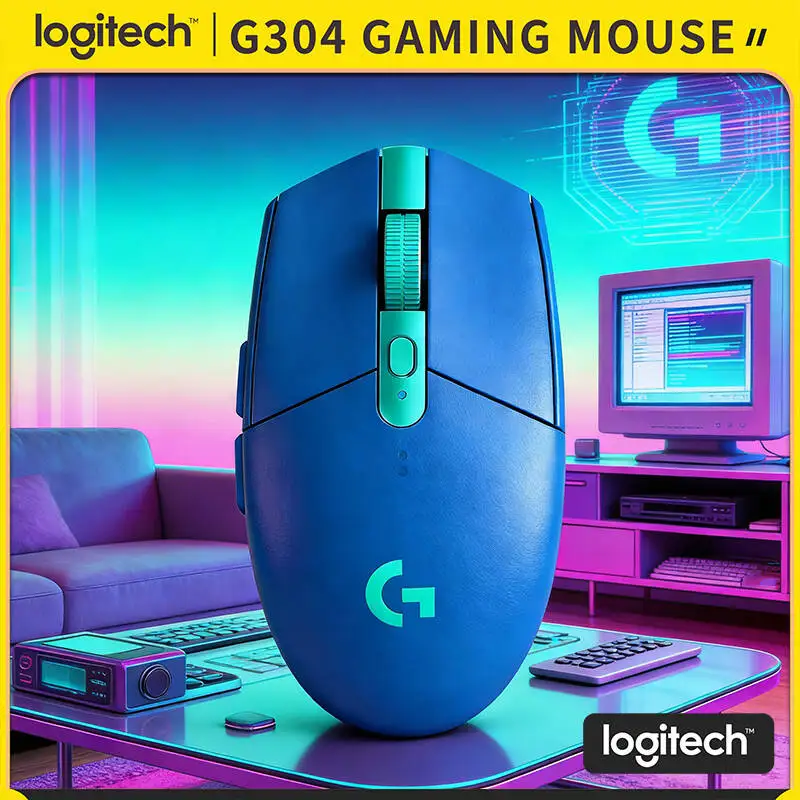 Logitech G304 LIGHTSPEED Wireless Gaming Mouse 12000 DPI 1ms Latency HERO Sensor 250hr Battery Compact & Portable Gamers