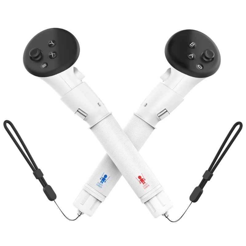 2-Pack Compatible Meta for Quest 3s/Quest 3 Golf VR Controller Handle with Extended Handle Lightsaber for VR Practice