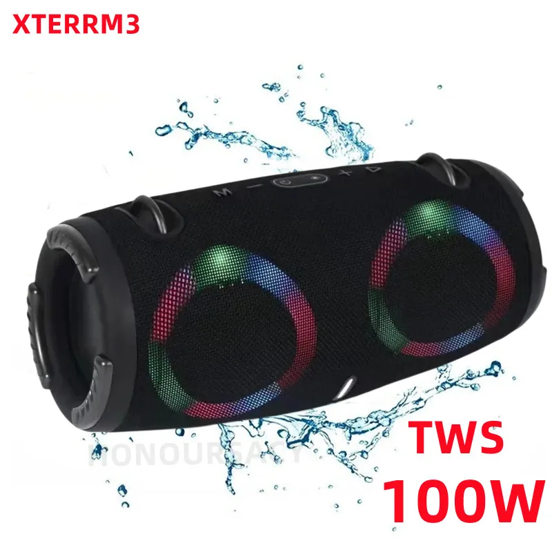 100W wysokiej mocy głośnik bluetooth przenośny lampa kolorowa RGB wodoodporny bezprzewodowy subwoofer360stereo surround TWS Caixa de som