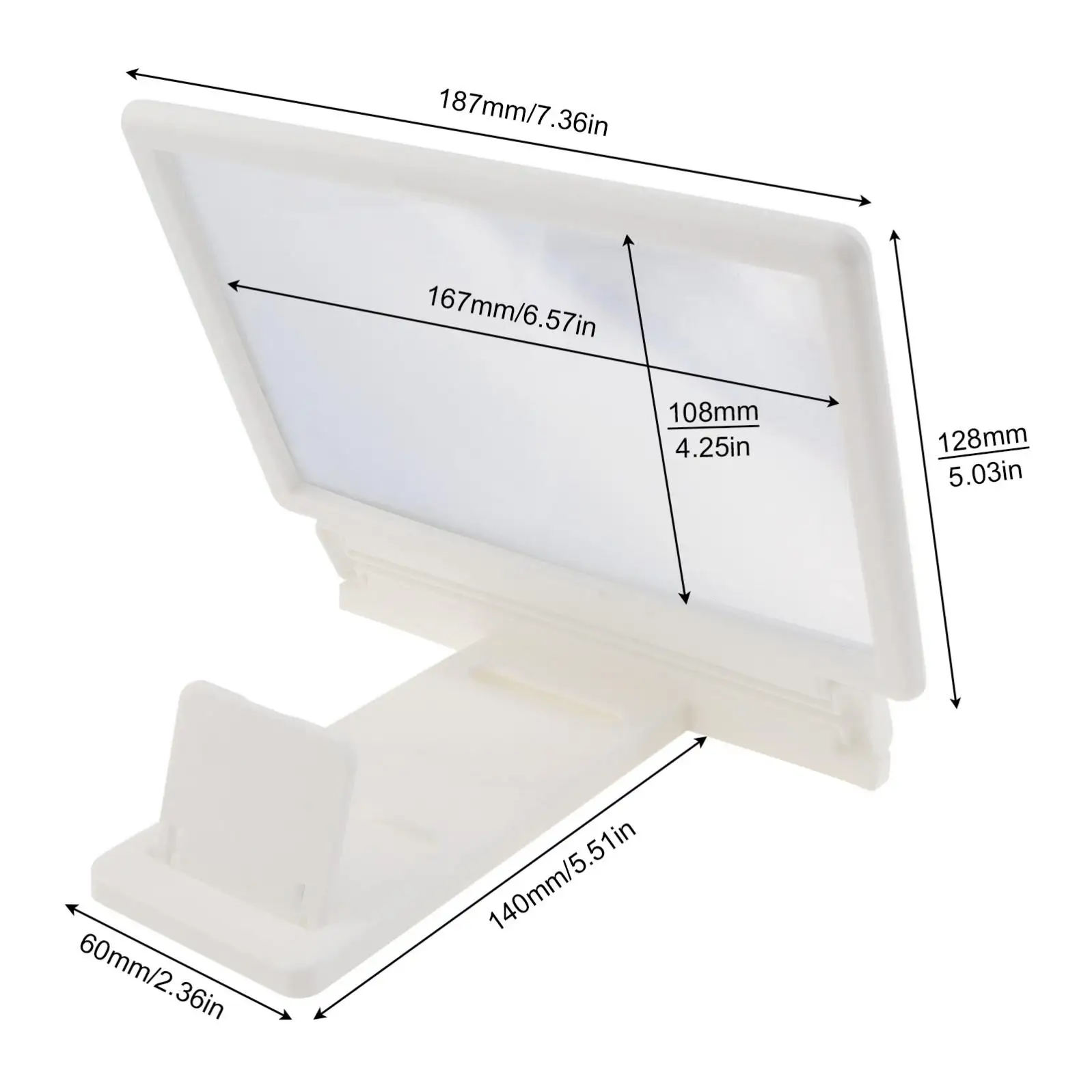 3X Upgrade and Reinforce Acrylic    ABS 3D Video Mobile Phone Screen Magnifier for Movies / Videos with Mobile Phone Bracket