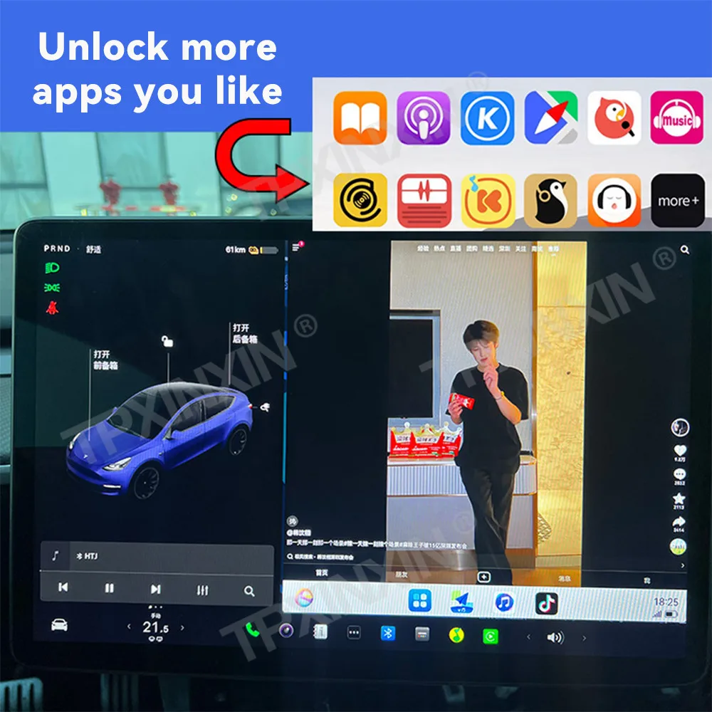 CarPlay Android Auto Decoder For Tesla Model 3 X Mirror Link Camera Airplay Voice Control