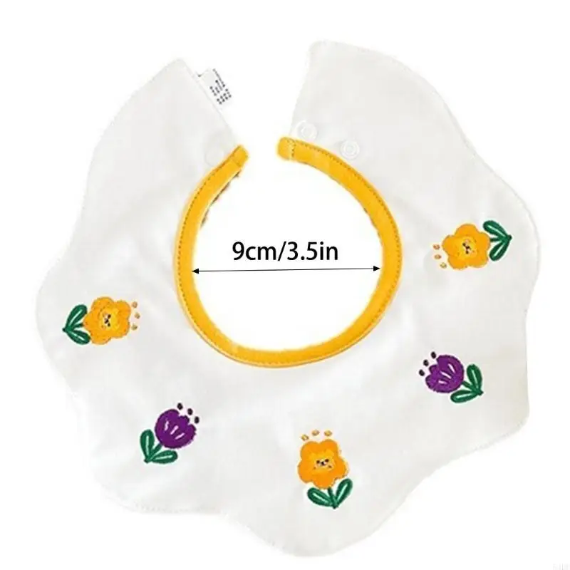 54DF 3 stuks babyvoeding slabbetjes borduren cartoon patroon slabbetjes voor baby kwijlen schort